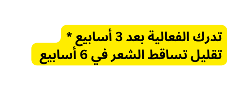 تدرك الفعالية بعد 3 أسابيع تقليل تساقط الشعر في 6 أسابيع
